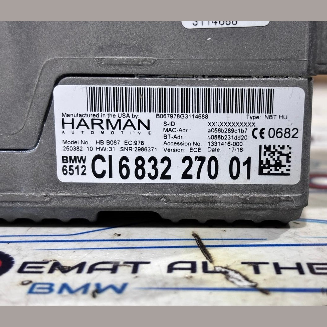 BMW X5 F15 F10 F20 NBT Navigation Sat Nav Audio Head Unit High 6832270 OEM