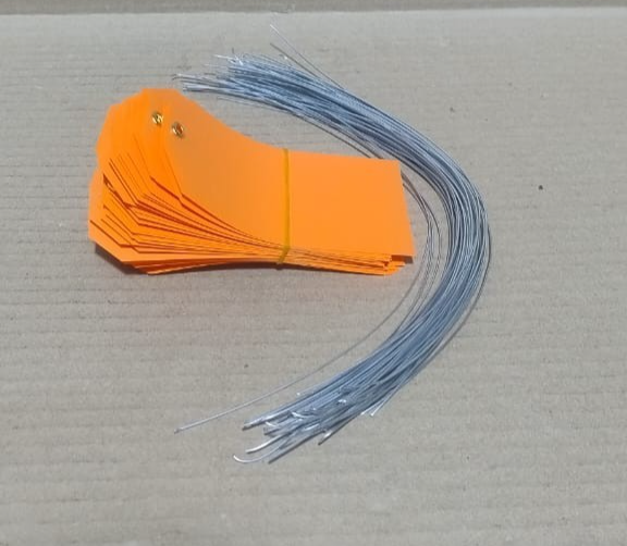 ACRYLIC TAG WITH METAL EYELET – THIN PLASTIC LABEL - IND/CRAFT ID TAG ORANGE