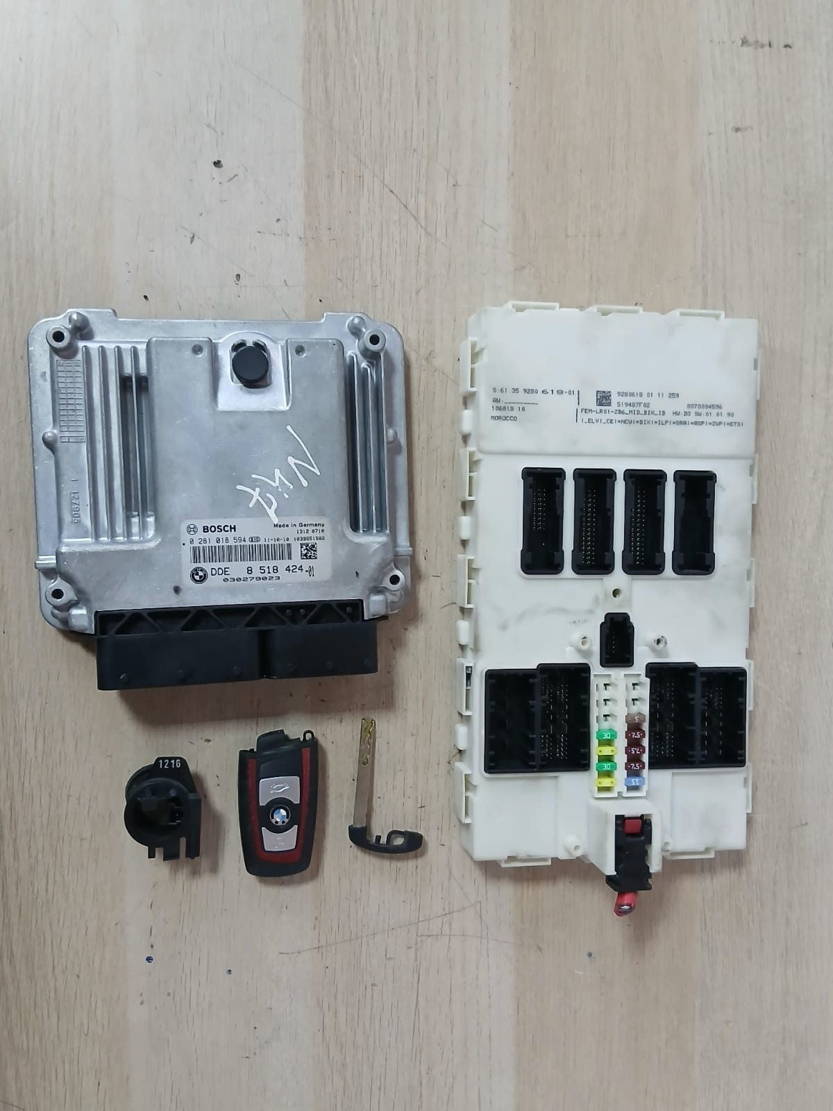 BMW N47 Engine Control Unit ECU COMPLETE SET DDE+ FEM + 1KEY 8518424