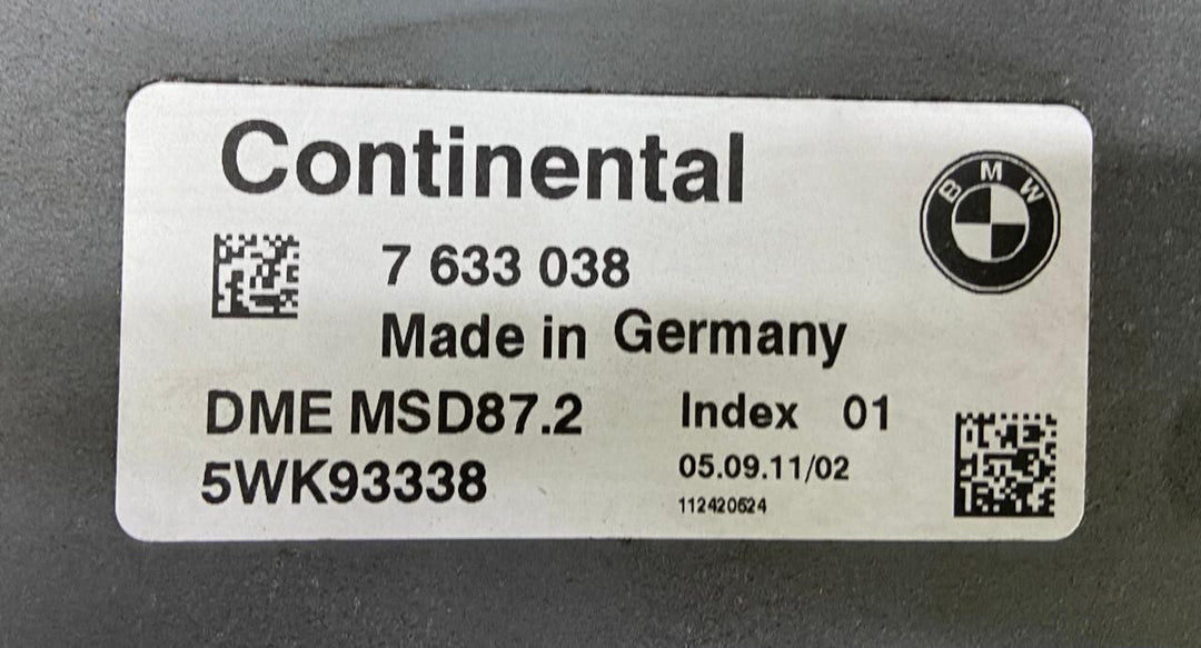 OEM BMW F01 N54 ENGINE CONTROL UNIT ECU SET DME MSD87.2 7633038 USED