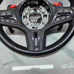 Load image into Gallery viewer, 2021 BMW M3 G80 M4 G82 G83 Carbon Steering Wheel Shift Pads 9882883 OEM