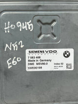 2007-2010 BMW X5 N52 E60 Engine Control Module BCM + CAS3 + 1 KEY  7583468
