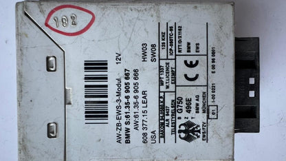 BMW Immobilizer Control Unit Module 6905667 E46, E39, E53, and E65