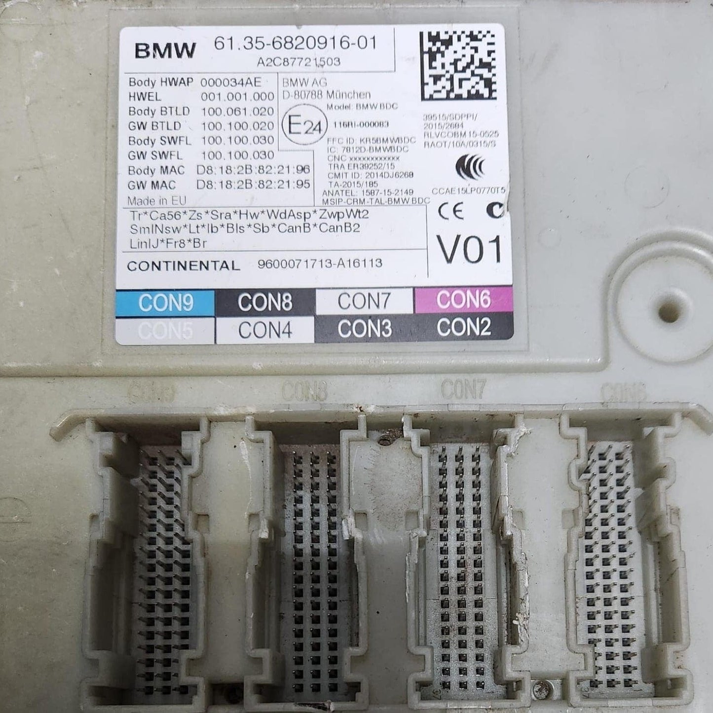 2016-2019 BMW 740i Body Domain Control Module 6820916 7 Series G11 G12
