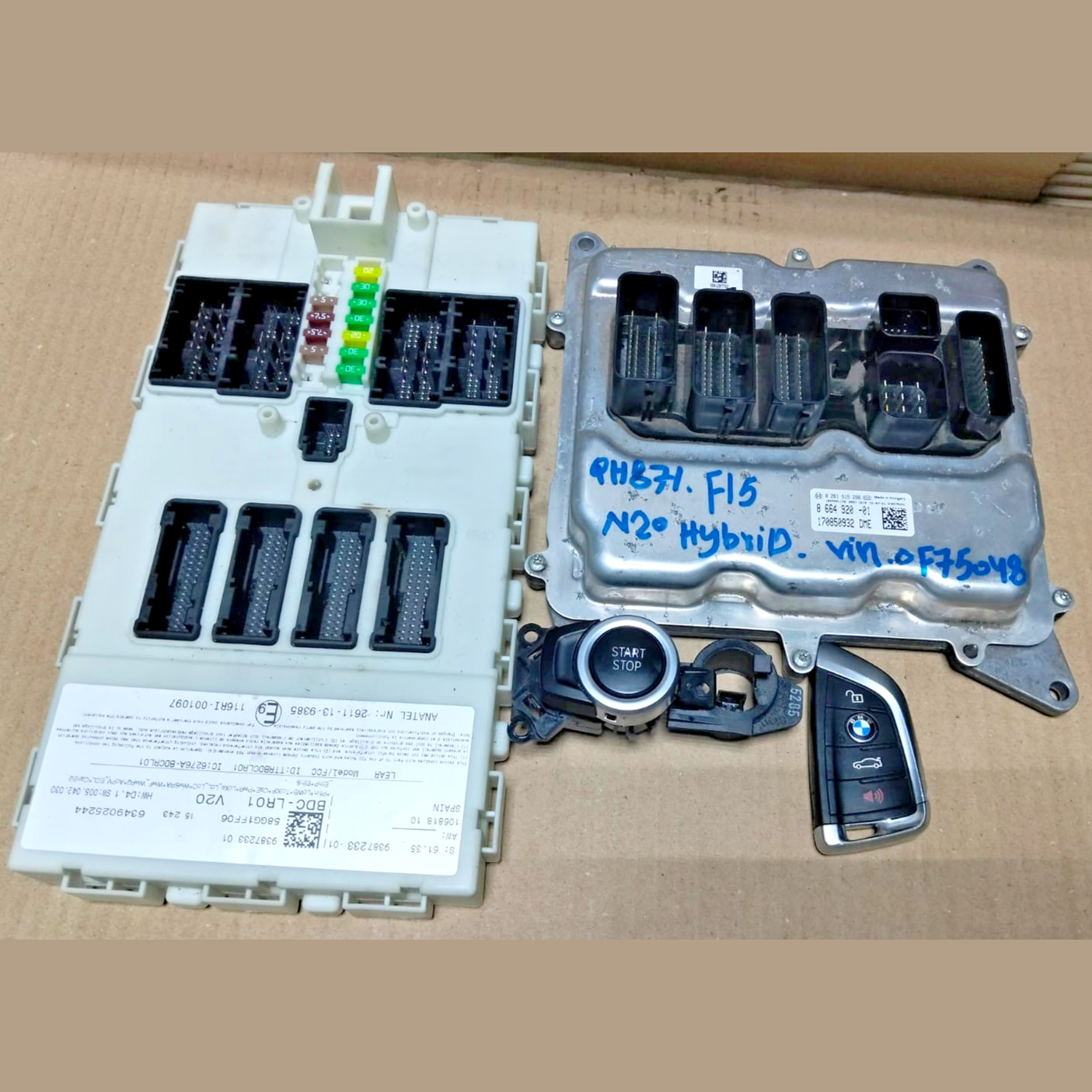 ECU BMW X5 F15 40e HYBRID 2016 ECU KIT COMPLETE WITH BDC & KEY  8664920