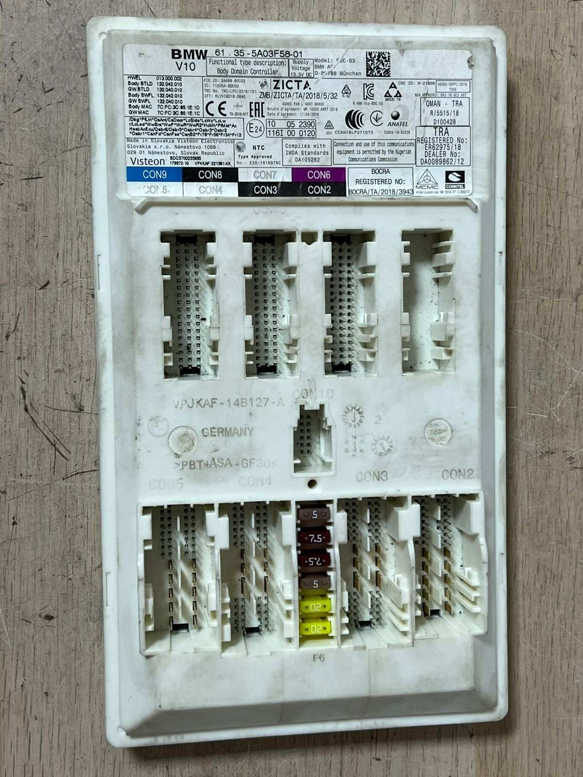 BMW 3 G20 G80 G28 330 PLUG-IN HYBRID Fuse Box Body Domain Control 61355A03F58 