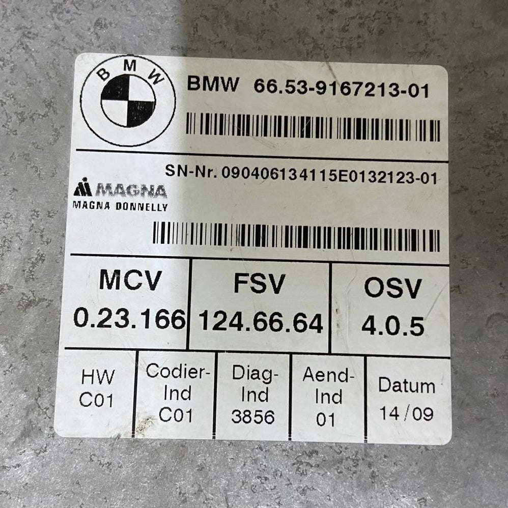 OEM BMW X5 E70 X6 E71 DOOR MIRROR CAMERA CONTROL UNIT MODULE 9167213