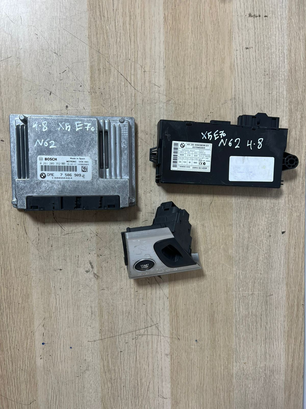 BMW X5 4.8 E70 N62 ENGINE CONTROL UNIT ECU SET DME +CAS 3+ NO KEY 7586909