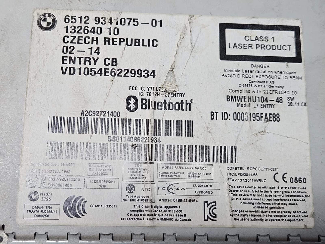 9341075-BMW 3 Series F30 F31 F32 Radio CD Head Unit Bluetooth Player OEM
