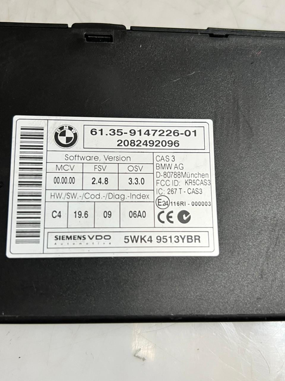 BMW 3 SERIES E92 Engine Control Unit ECU SET DME + CAS3 + 1KEY 7589705 OEM