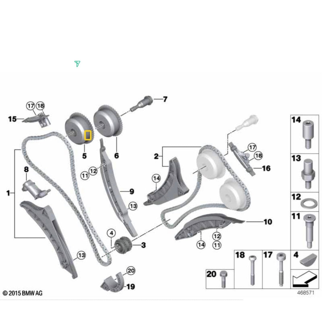 BMW OEM Adjustment unit inlet camshaft 8601046 G30 G11 G14 G05 G06 G07 F90 M5