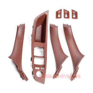 BMW F10 F11 Door Inner Handle Set 5 PC Brown Color Aftermarket New Product