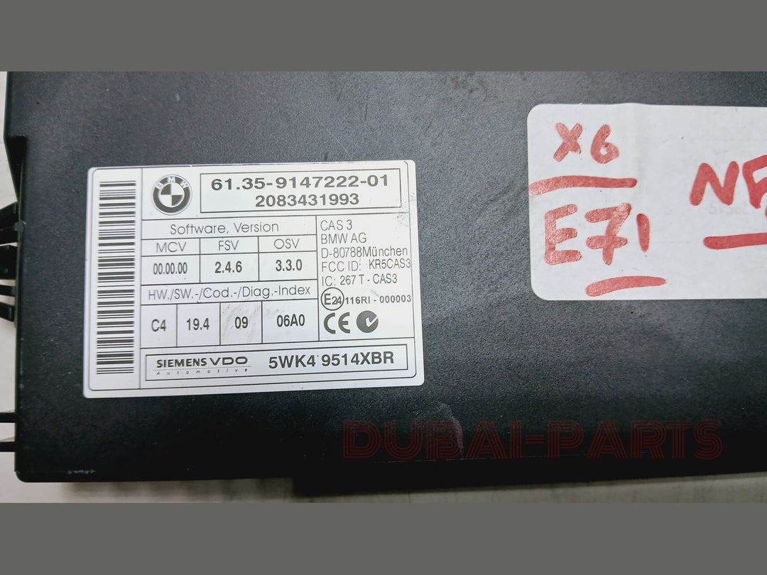 BMW X635iX 2009 E71 N54 ENGINE CONTROL UNIT ECU KIT DME MSD81 7593493