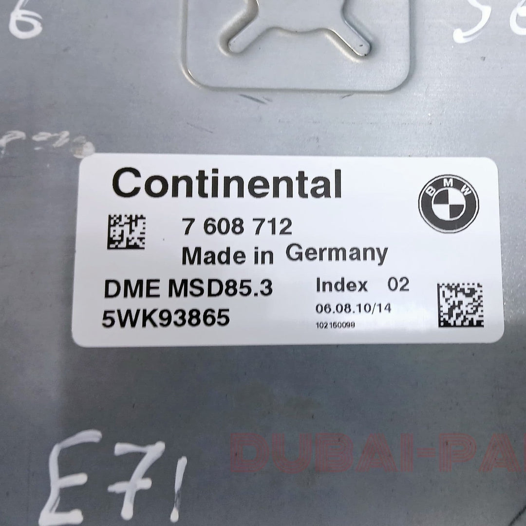 BMW X5 X6 M E70 E71 2008-14 S63 ENGINE CONTROL ECU UNIT KIT DME MSD85.3 7608712