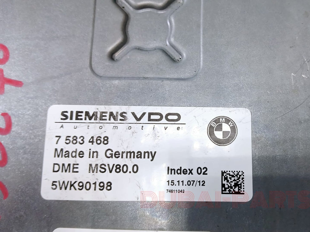 BMW E70 2008 N52N ENGINE CONTROL UNIT ECU MODULE DME MSV80.0 7583468