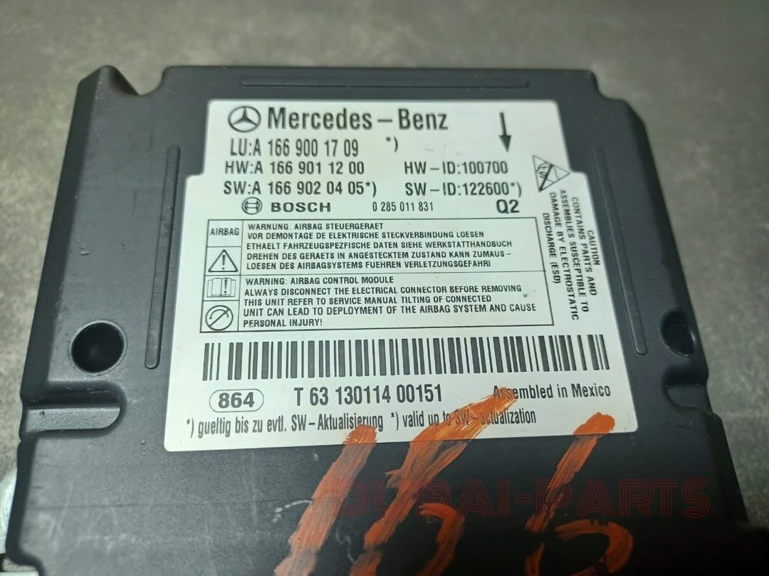 2013-2016 Mercedes-Benz W166 ML350 GL450 GLE Air SRS bag Control Module A166 9001709 OEM