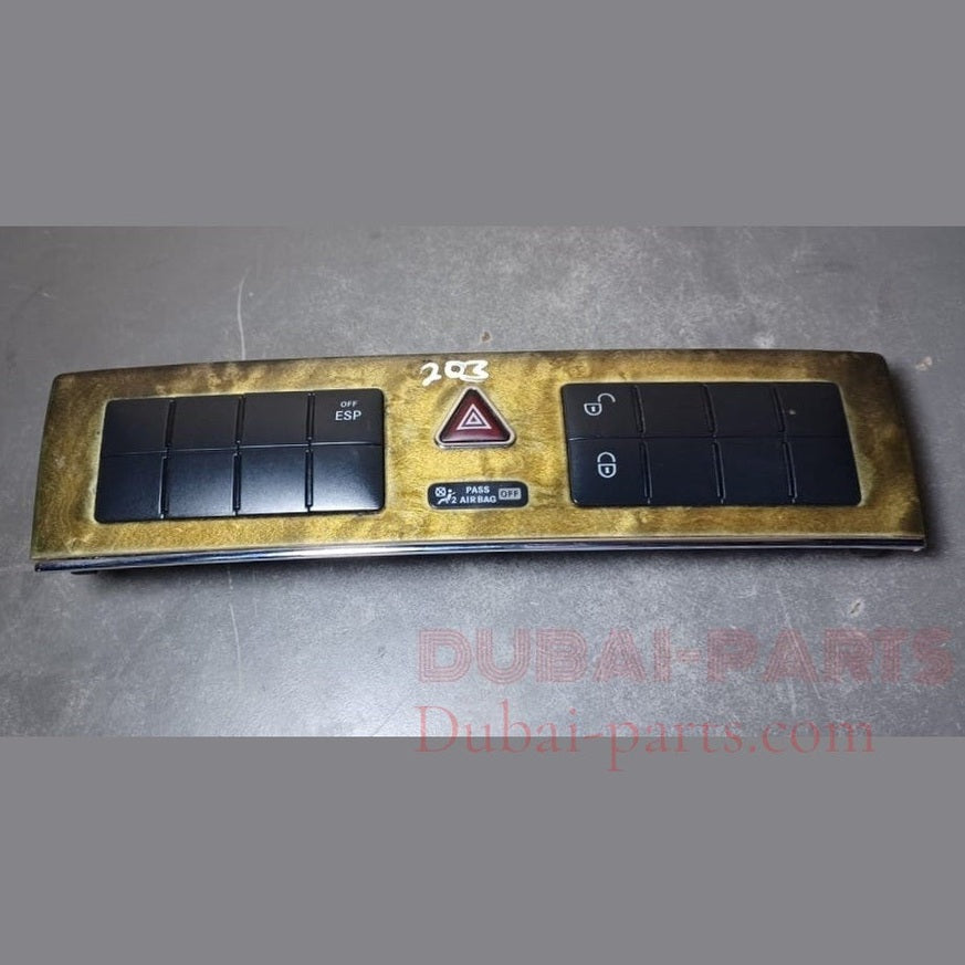 2005-2007 MERCEDES-BENZ C-CLASS W203 HAZARD HEATED UNLOCK CONTROL SWITCH TRIM A203 8702510 OEM