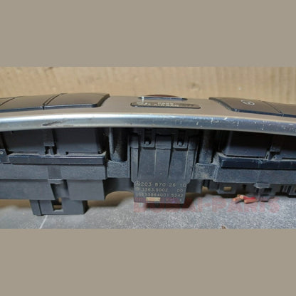 2005-2007 MERCEDES-BENZ C-CLASS W203 HAZARD HEATED UNLOCK CONTROL SWITCH GRAY TRIM A203 8702610 OEM