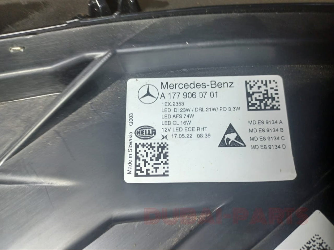 2019-2022 Mercedes-Benz A_Class A200 W177 LED Bi-LED Headlight Left Driver A177 9060701