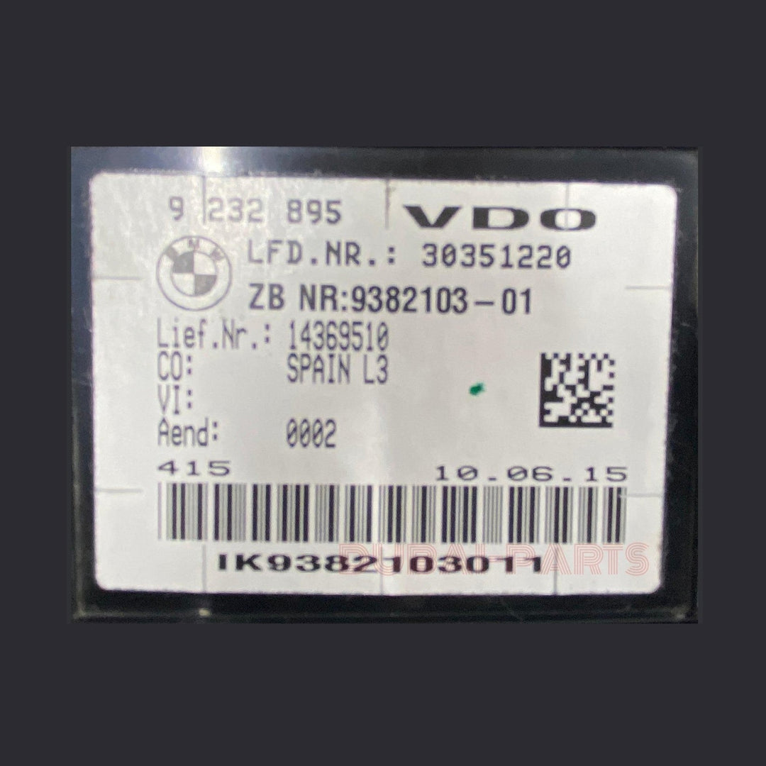 عداد سرعة/لوحة عدادات سيارة BMW 3 F30 موديل 2012 (بنزين) - رقم القطعة 9382103 (مستعمل)