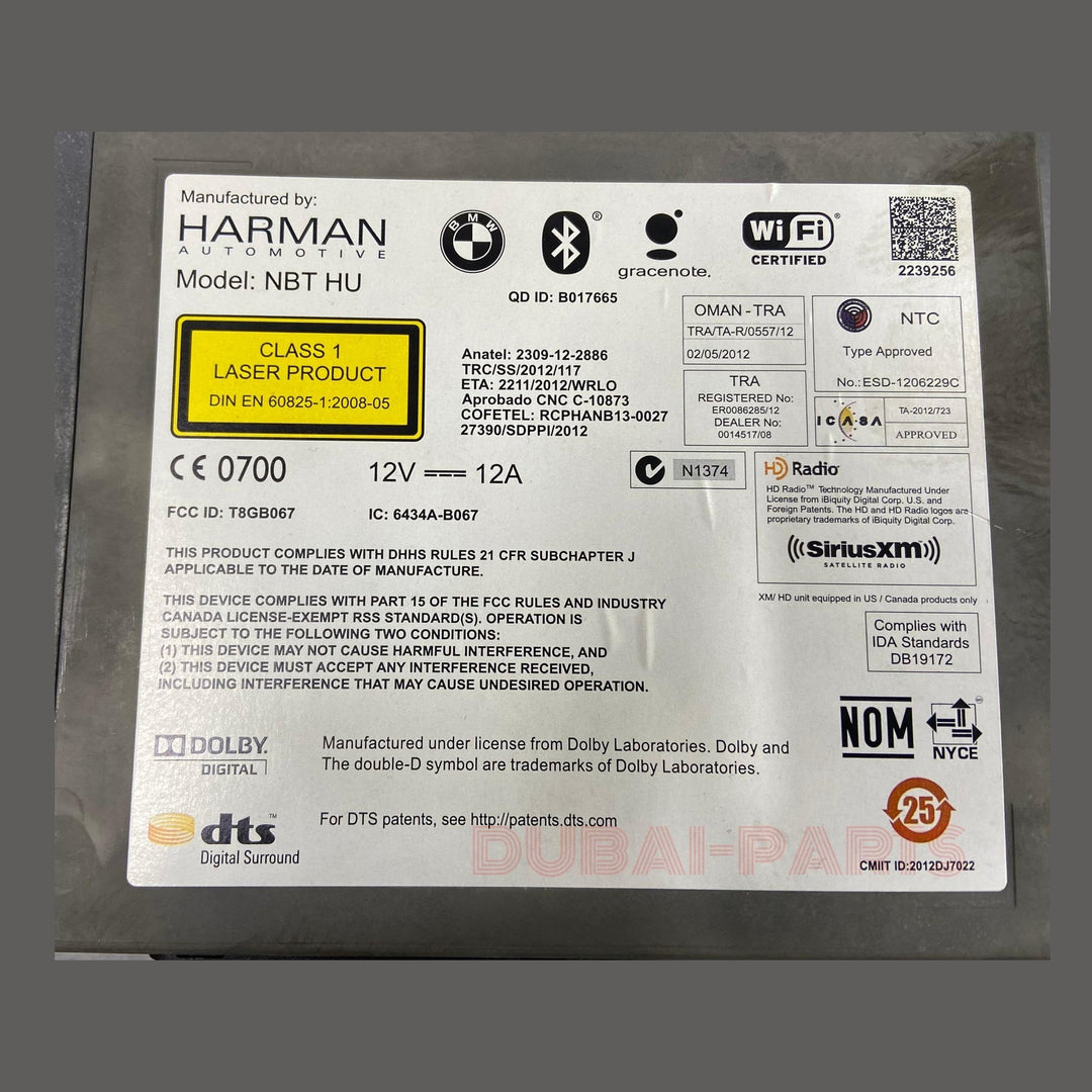 وحدة رأس صوتية أصلية من BMW، طرازات 6 F06 F12، 7 F01، X5 F15، X6 F16، مزودة بنظام ملاحة عالي الجودة، رقم القطعة NBT9347818، مستعملة.