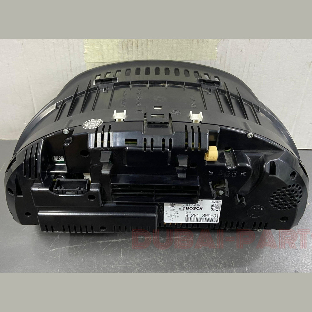 لوحة عدادات أصلية من BMW، طرازات F01، F04، F06، F10، F11، F12، F13، F25، عداد سرعة، شاشة عرض رأسية (HUD)، رقم القطعة 9291390، مستعملة