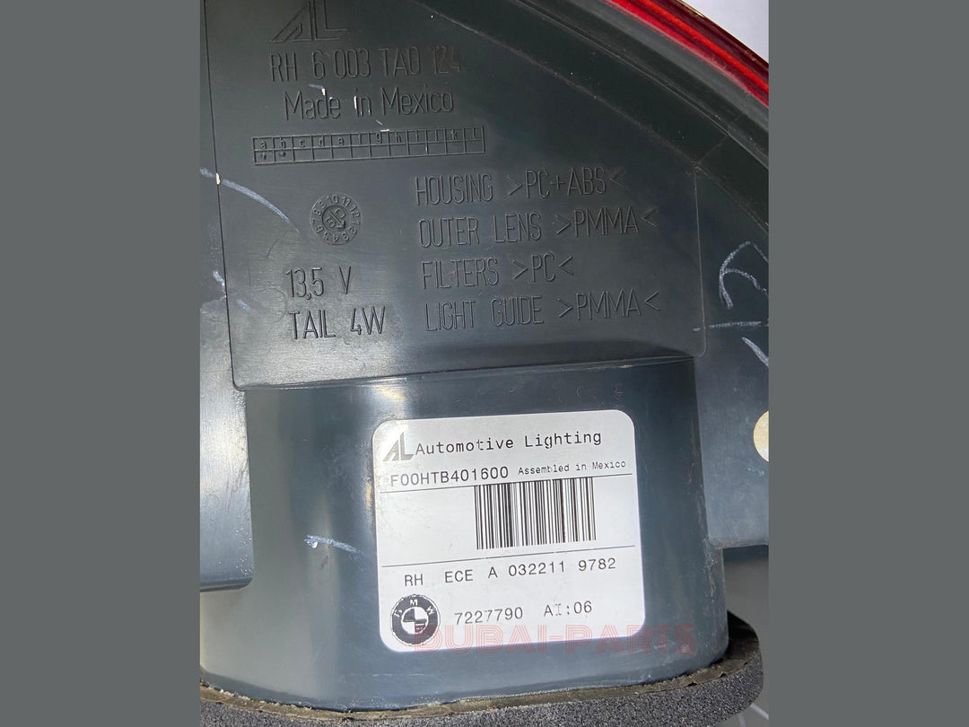 OEM BMW X5 E70 Xdrive30d M Sport 2012 Rear Tail Light Right Side 7227790 USED ITEM