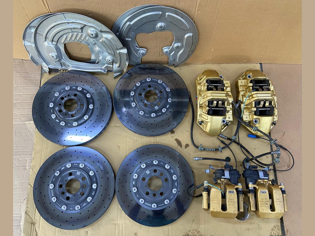 BMW F90 M5 F91 F92 F93 Carbon Ceramic Disc and Gold Brake Calipers Full Set