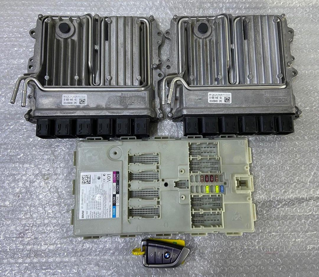 OEM BMW N74 G12 ENGINE CONTROL UNIT DOUBLE ECU SET DME 8489448 BOSCH