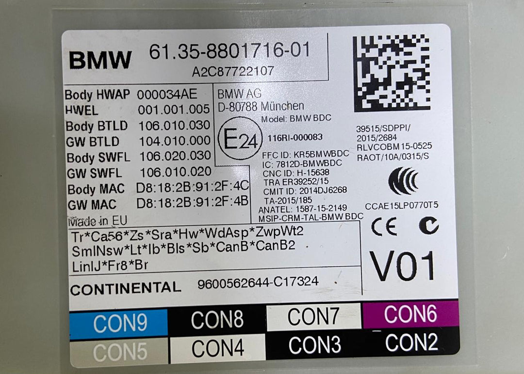 OEM BMW N74 G12 ENGINE CONTROL UNIT DOUBLE ECU SET DME 8489448 BOSCH