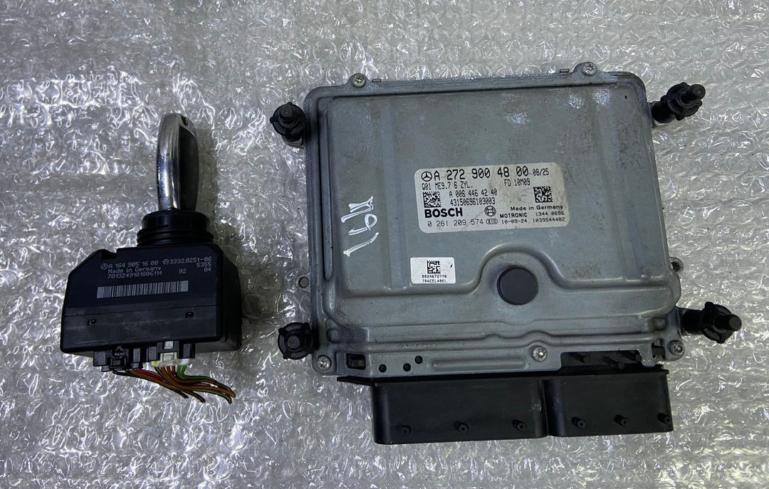 مجموعة مفتاح تشغيل وحدة التحكم الإلكترونية للمحرك (ECU) لسيارة مرسيدس W164، رقم القطعة A272 9004800، أصلية. 