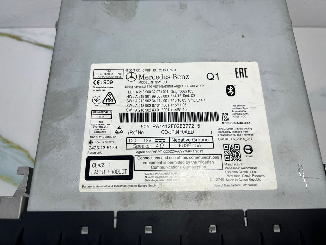 14–16 Mercedes-Benz W218 CLS Radio Audio Head Unit CD Player A218 9003207 OEM