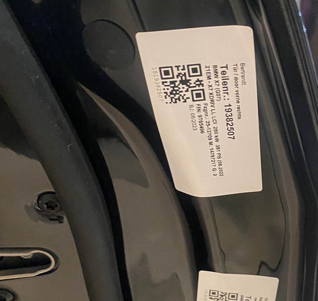 BMW X7 G07 LCI X7 xDrive 40i US B58N 2023 FRONT RIGHT SIDE DOOR PTWK 475 KM20 USED