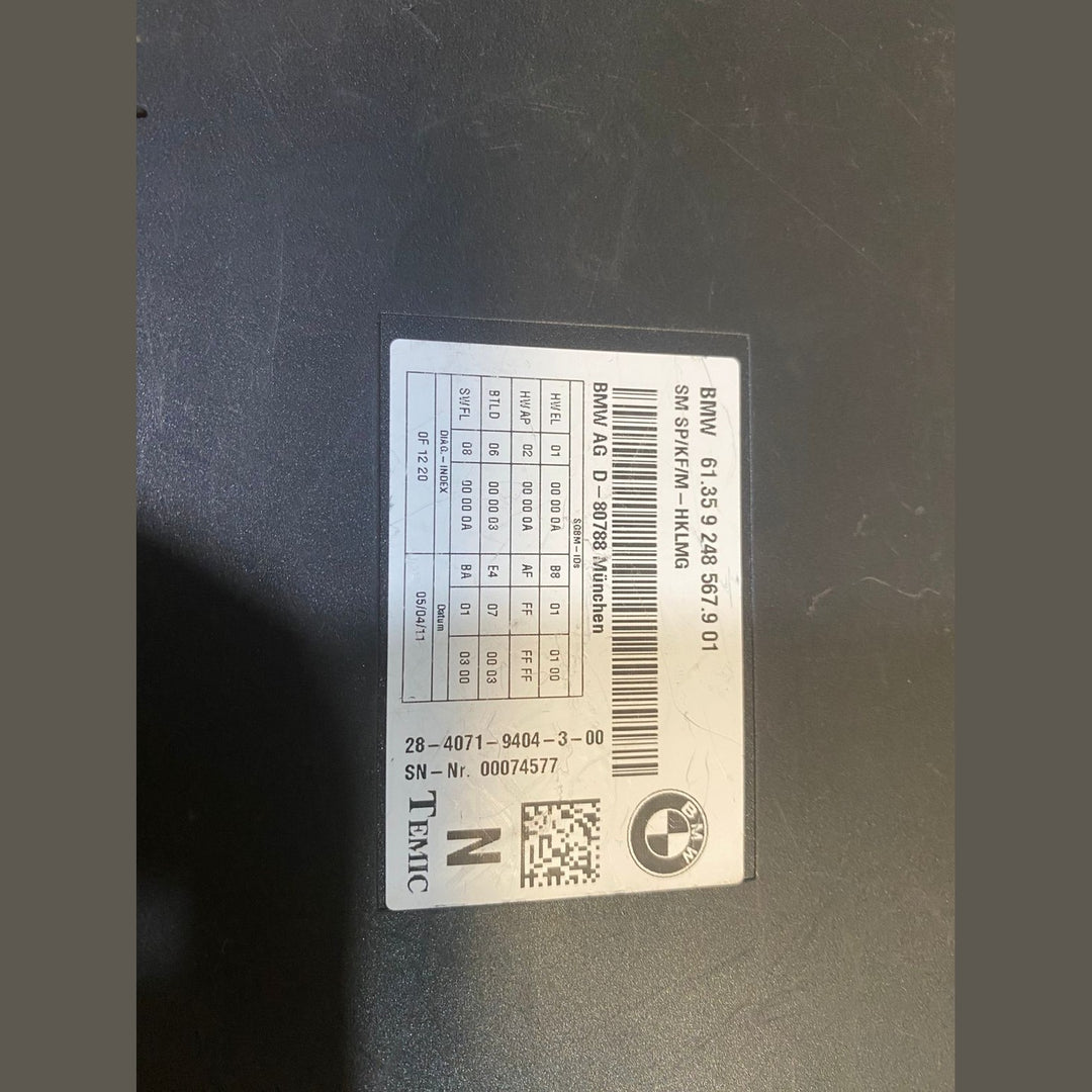 BMW 750i (F01) RIGHT REAR SEAT CONTROL MODULE 9248567 2008-2010