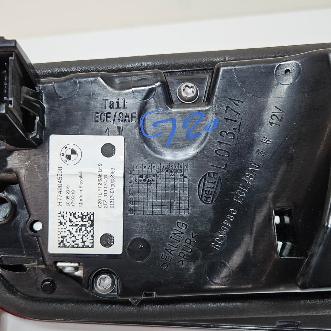 2019 BMW 3 Series G20, M3 G80, 330i, Rear Left Side Light Trunk Lid 7420455