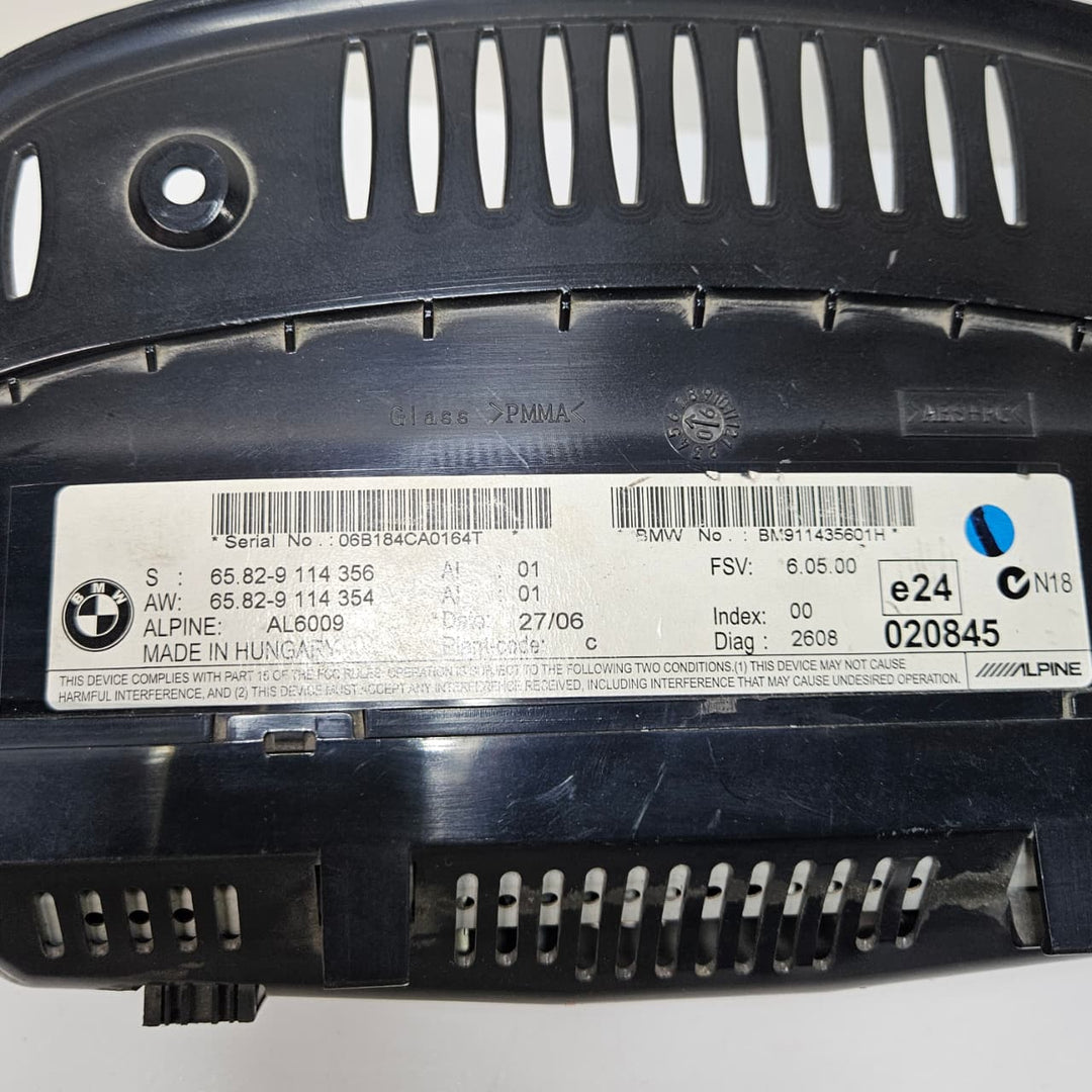 2007 BMW 6 Series E63 650i Navigation Display Monitor Screen 9114356