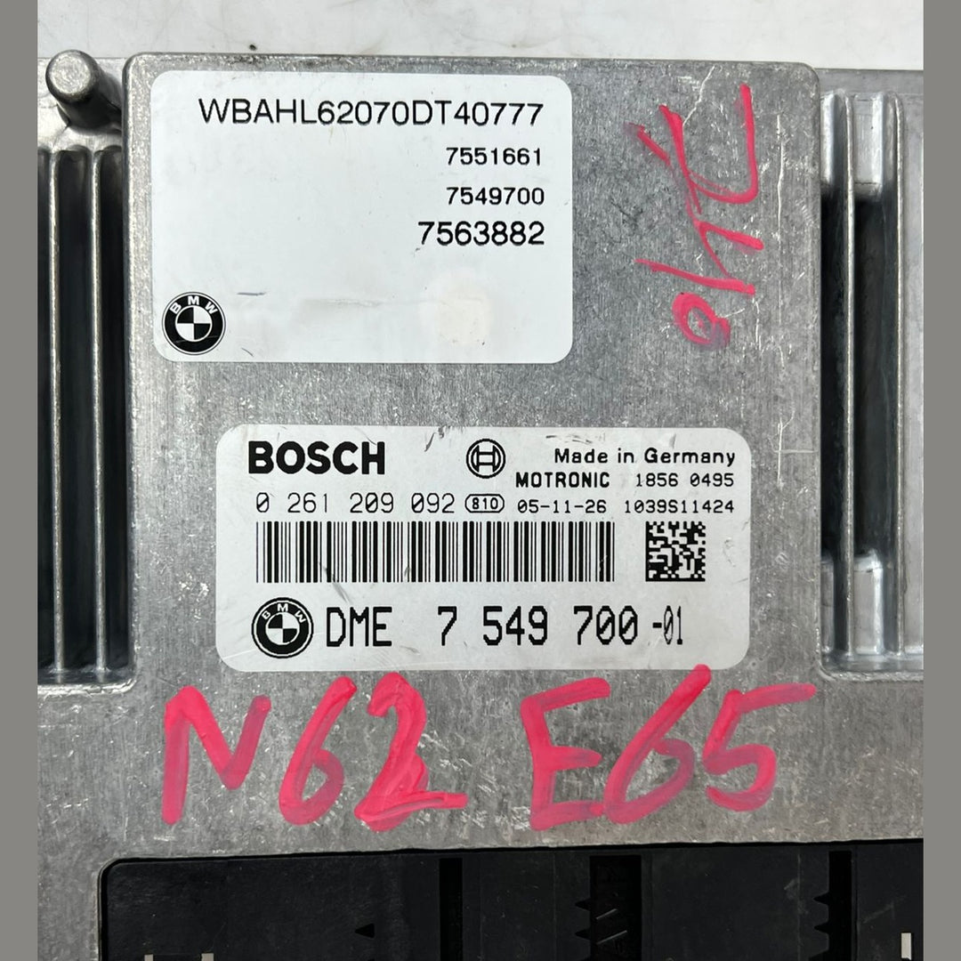 BMW E63 650i N62 Engine Control Unit DME ECU Kit 7549700 OEM 2005 V8 SET