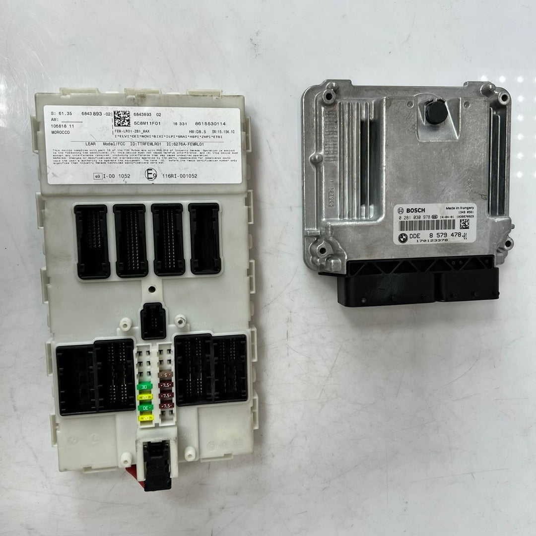 BMW F30 320d ECU Lockset Kit DME FEM  N47N 2014 Manual 8579478 OEM