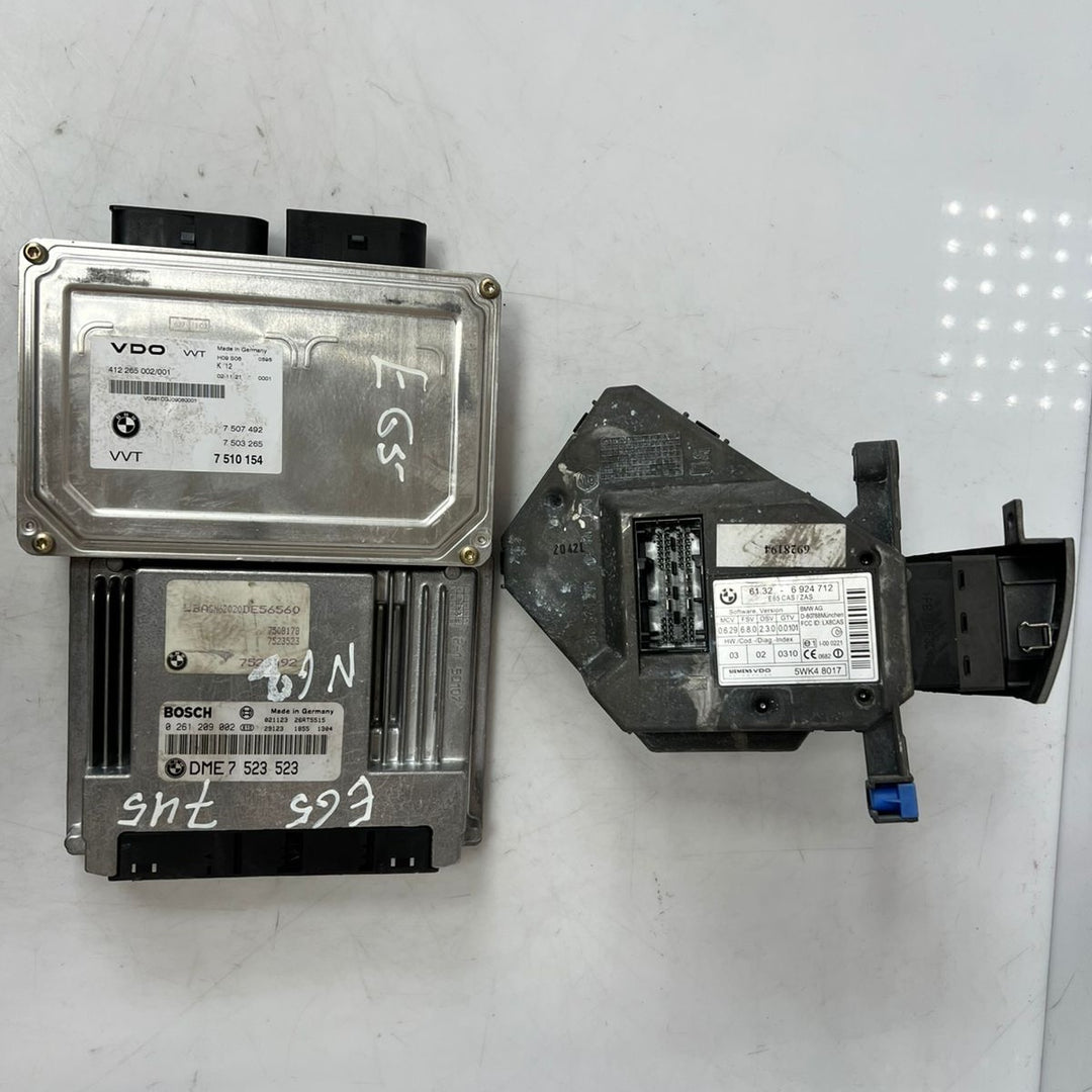 BMW E65 745i ECU Engine Control Module Set DME 7523523 OEM 2002–2003 Complete Kit