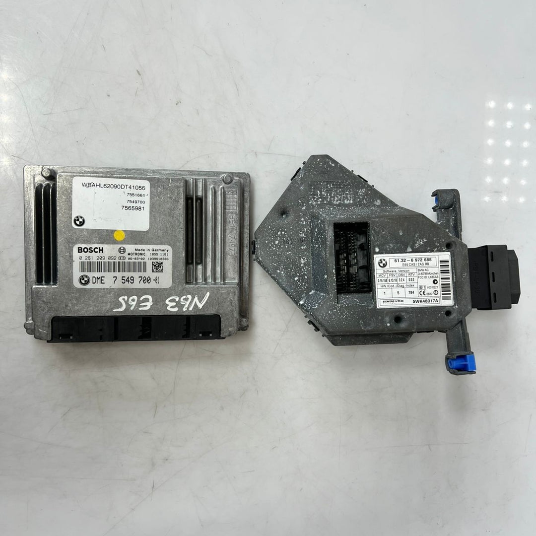 BMW E65 740i N62N ECU DME CAS Control Unit Kit 7549700 Automatic OEM 306HP Set