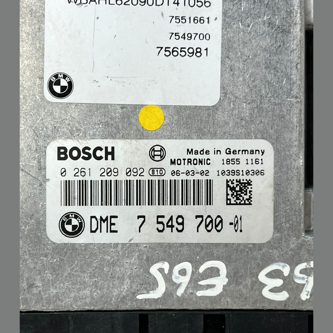 BMW E65 740i N62N ECU DME CAS Control Unit Kit 7549700 Automatic OEM 306HP Set