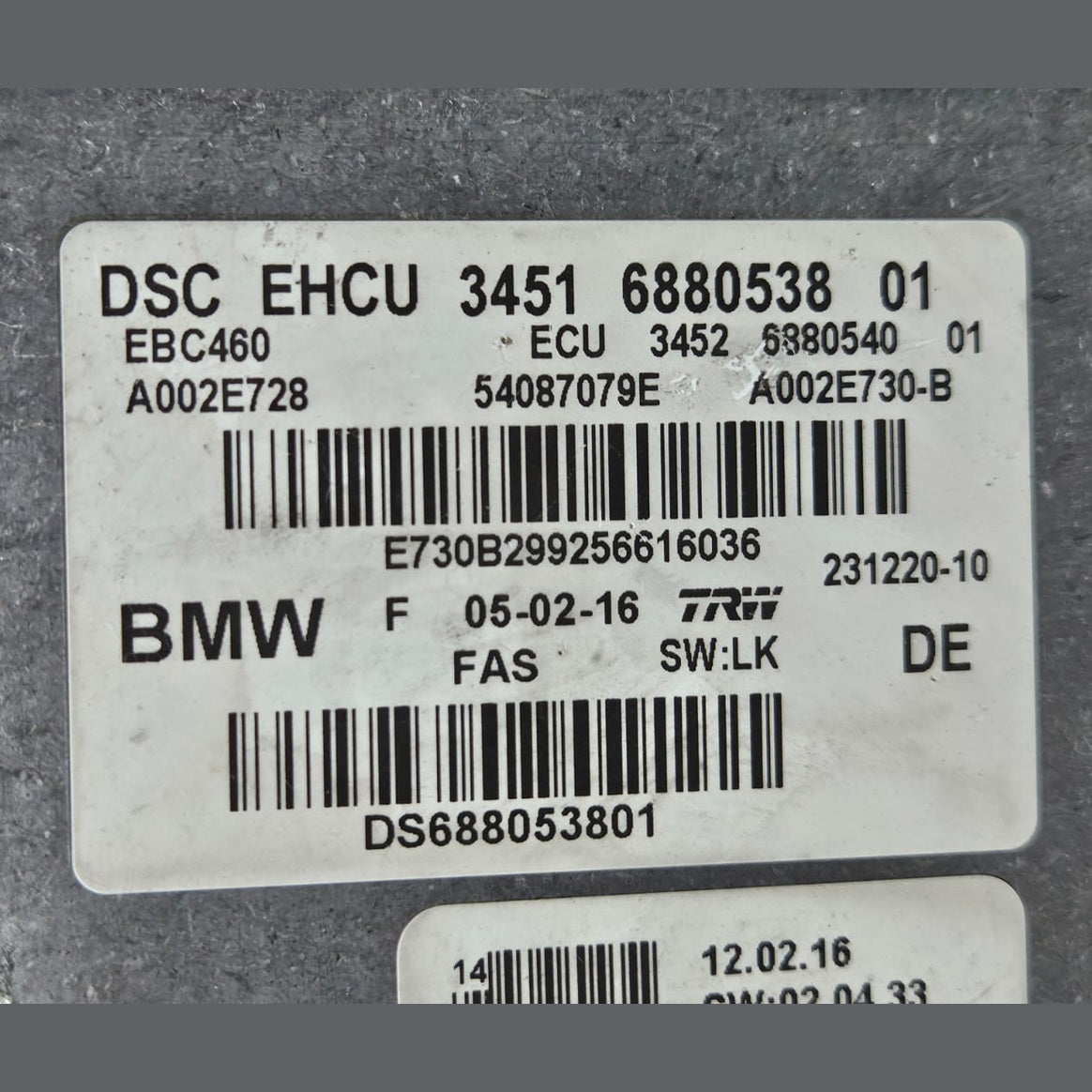 2016-2019 BMW G11 G12 7 Series, G30 5 Series, G01 X3 Abs Pump Module 6880538 OEM