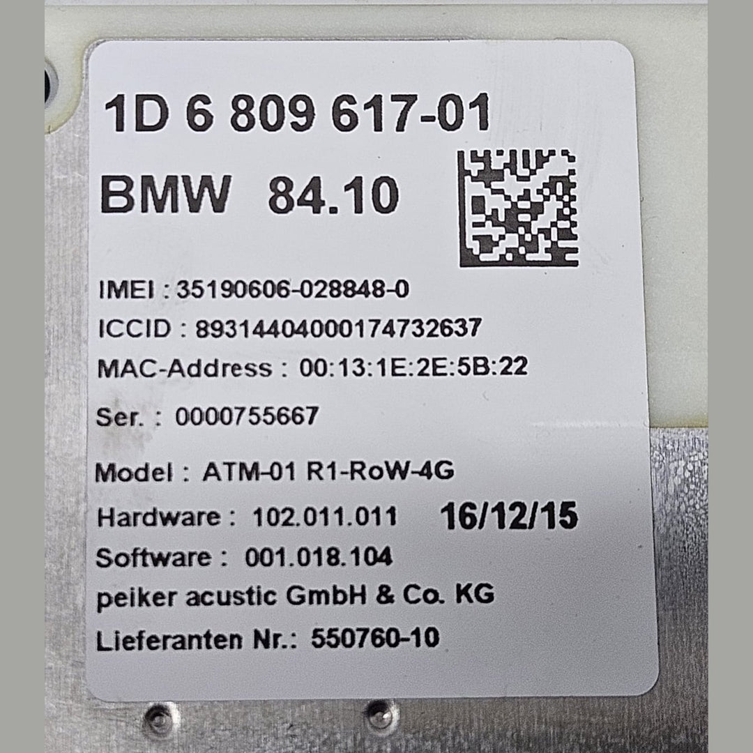 BMW G11 G12 ANTENNA MODULE UNIT 6809617 OEM USED