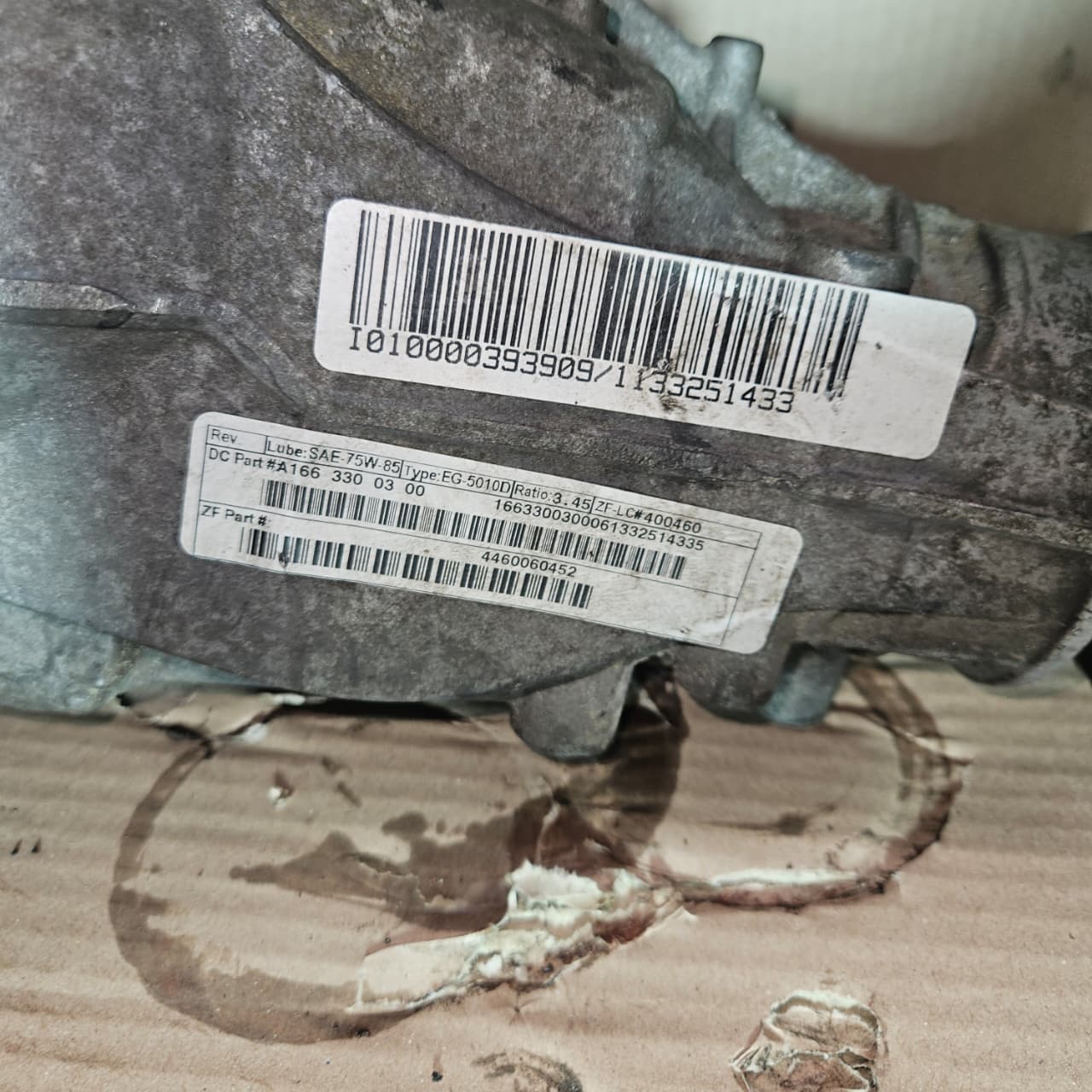 2012-2015 Mercedes-Benz ML350 Front Axle Differential A1663300300/ Ratio 3.45