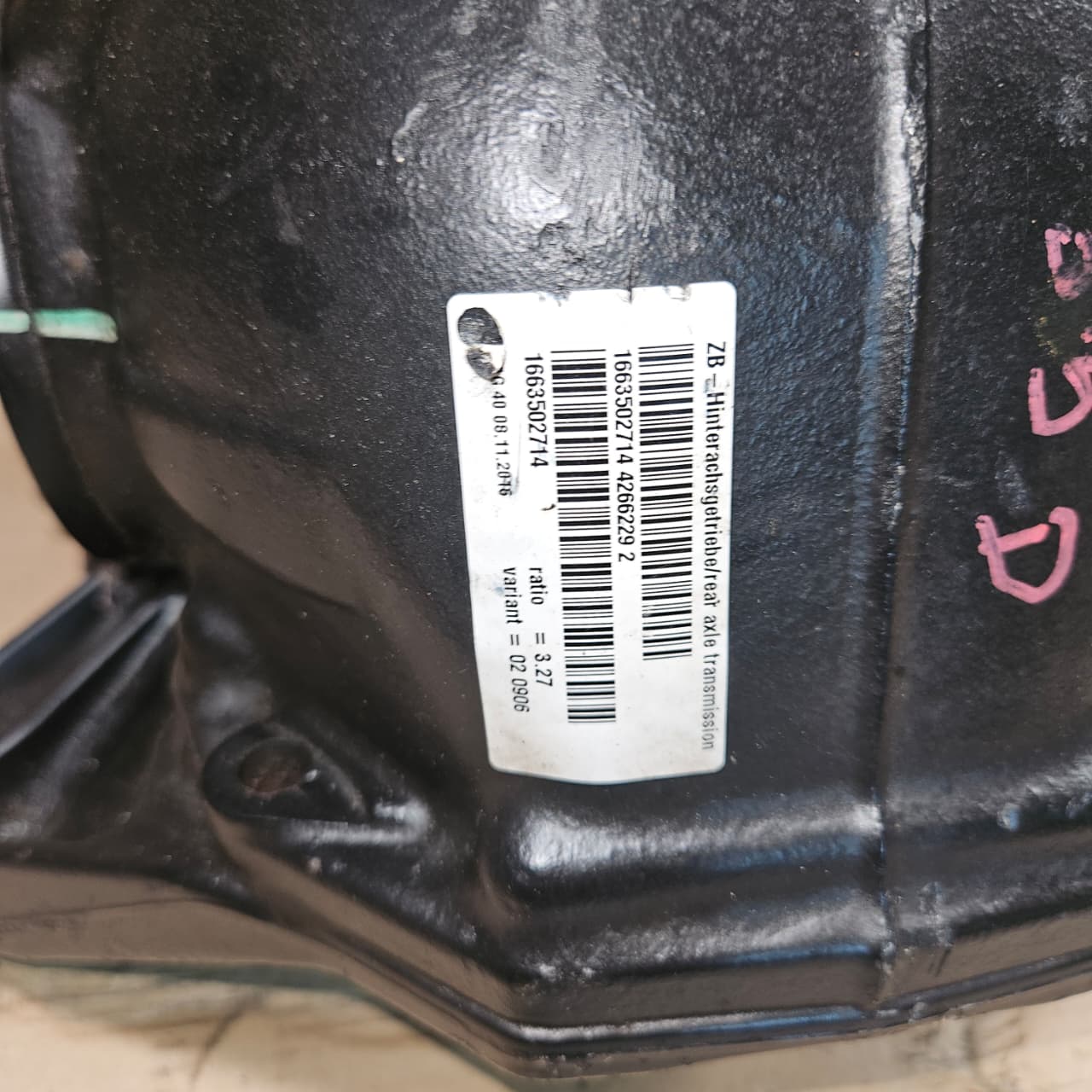 2015 Mercedes-Benz GLS Rear Differential Carrier A1663502714 3.27 ratio W166