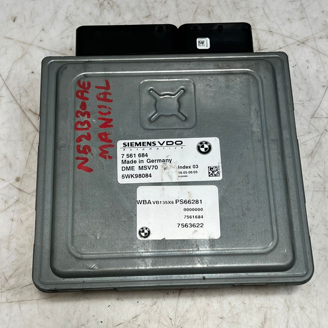 BMW E60 E61 E90 E91 N52 B30A MANUAL 2.5L 3.0L Engine ECU Computer DME MSV70 (7561684) – OEM