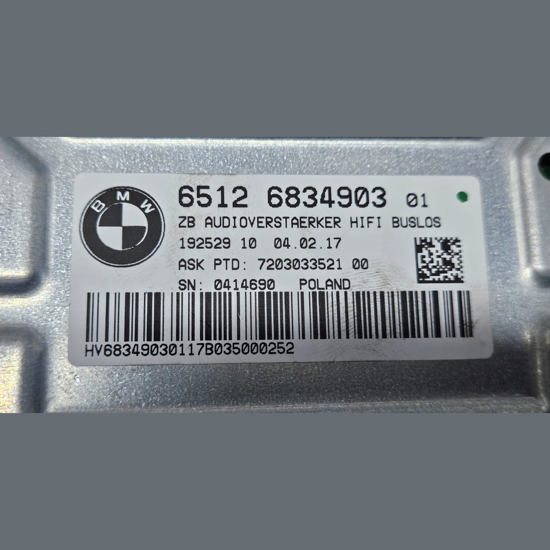 2017-2018 BMW 530i G30 Hifi Audio System Amplifier 6834903 OEM USED