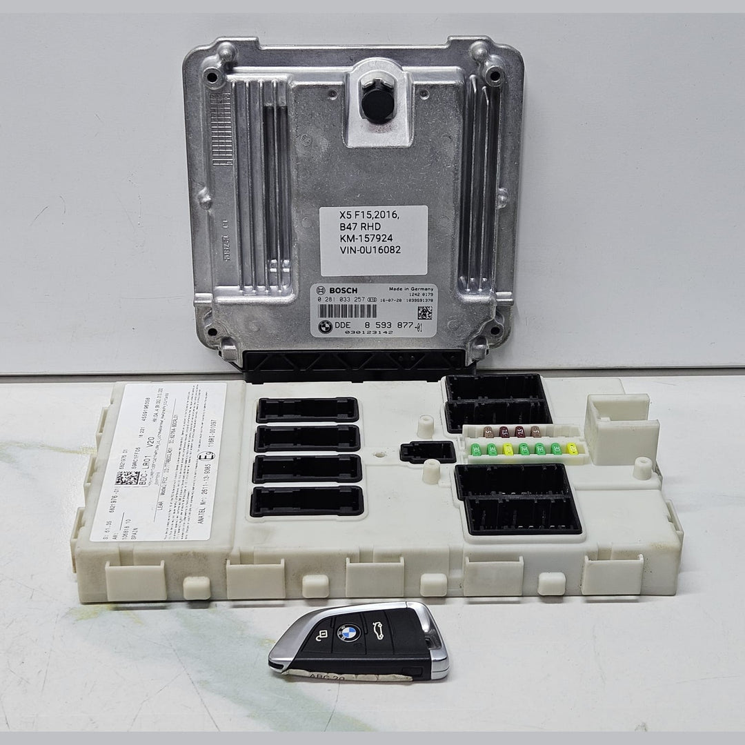 2014-2021 BMW X5 F15 B47 RHD Engine Control Unit ECU Set DDE 8593877 OEM USED