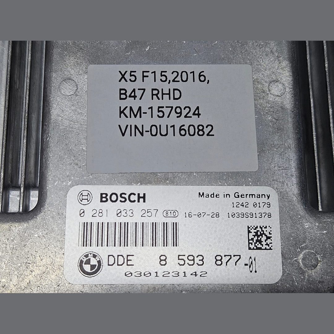 2014-2021 BMW X5 F15 B47 RHD Engine Control Unit ECU Set DDE 8593877 OEM USED