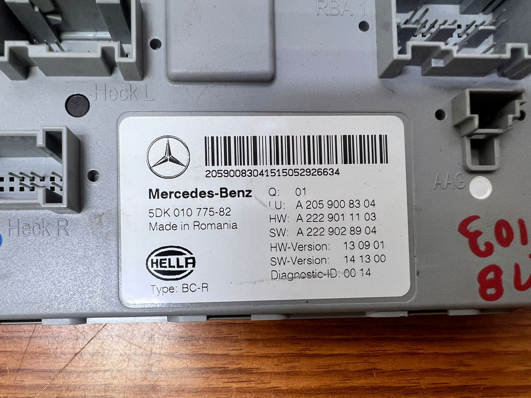 2014-2020 Mercedes-Benz C200 Rear SAM Body Control Module A2059008304 W205 OEM